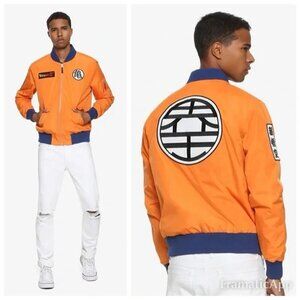 Dragon Ball Z Goku Bomber Jacket Anime Core 90s Streetwear Orange‎ Men M